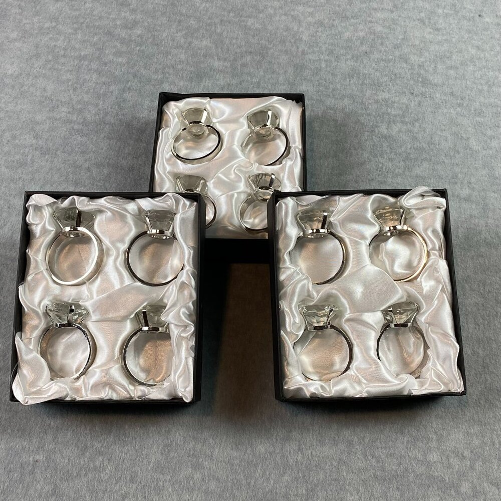 Set of 12 Diamond Ring Shaped Napkin Rings